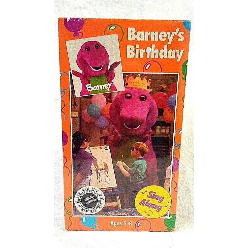 Vtg Barney VHS Birthday Sing Along Barney & Friends 90s TV Show Backyard Gang